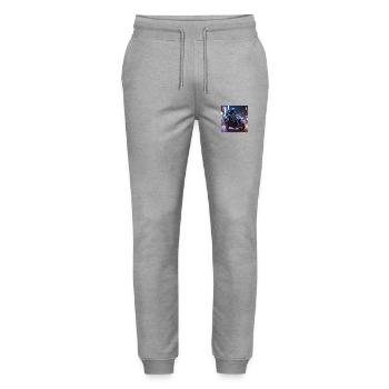 My Design - Stanley/Stella Mover Unisex Organic Jogging Trousers - heather grey - Front - Marisol (170cm) & Nik (191cm)