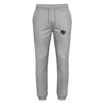Fisch - Stanley/Stella Unisex Bio Jogginghose Mover  - Grau meliert - Vorne - Marisol (170cm) & Nik (191cm)