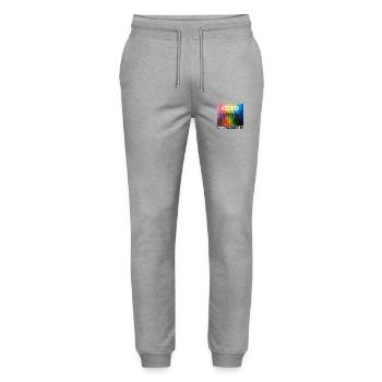 Wir sind mehr - gemeinsam gegen Rechts - Stanley/Stella Unisex Bio Jogginghose Mover  - Grau meliert - Vorne - Marisol (170cm) & Nik (191cm)