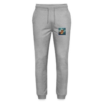 Ente - Stanley/Stella Unisex Bio Jogginghose Mover  - Grau meliert - Vorne - Marisol (170cm) & Nik (191cm)