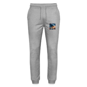 Au delà des frontières - Pantalon de jogging bio MOVER Stanley/Stella unisexe - gris chiné - Devant - Marisol (170cm) & Nik (191cm)