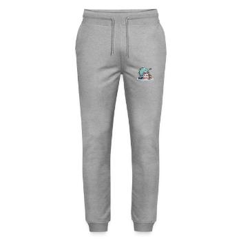 Cute Kawaii Little Explorer - Stanley/Stella Mover Unisex Organic Jogging Trousers - heather grey - Front - Marisol (170cm) & Nik (191cm)