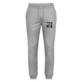 Glühwürmchen Person Ying Yang 1665 - Stanley/Stella Unisex Bio Jogginghose Mover  - Grau meliert - Vorne - Marisol (170cm) & Nik (191cm)