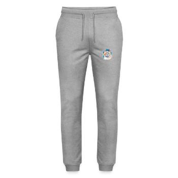 Aquarelle British Shorthair - Pantalon de jogging bio MOVER Stanley/Stella unisexe - gris chiné - Devant - Marisol (170cm) & Nik (191cm)