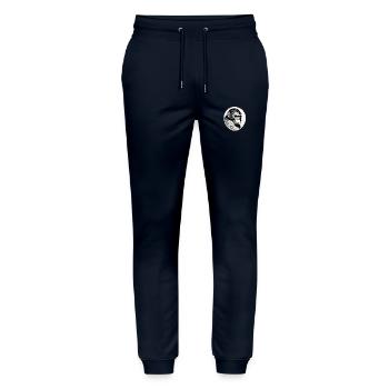 Aquarelles de singe - Pantalon de jogging bio MOVER Stanley/Stella unisexe - marine - Devant - Marisol (170cm) & Nik (191cm)