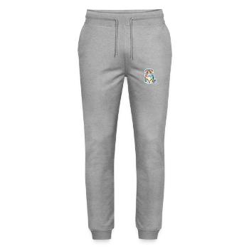Scottish Fold Scottish Fold-Eared Cat - Stanley/Stella Mover Unisex Organic Jogging Trousers - heather grey - Front - Marisol (170cm) & Nik (191cm)