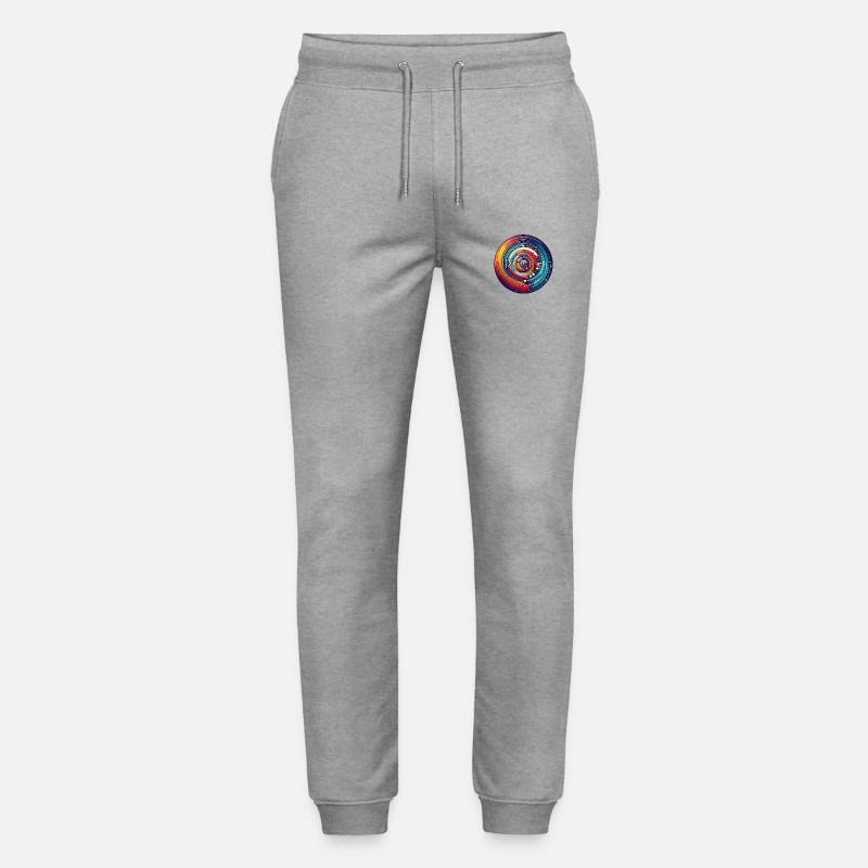 Psychedelic Planets - Stanley/Stella Mover Unisex Organic Jogging Trousers - heather grey