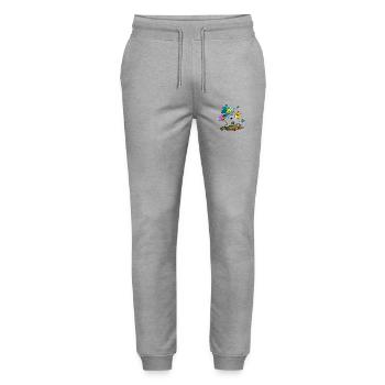 Blumen - Stanley/Stella Unisex Bio Jogginghose Mover  - Grau meliert - Vorne - Marisol (170cm) & Nik (191cm)
