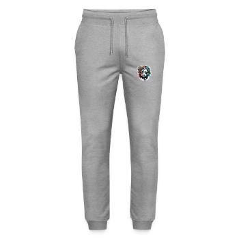 Horror Doll / Halloween / Creepy / Dark - Stanley/Stella Mover Unisex Organic Jogging Trousers - heather grey - Front - Marisol (170cm) & Nik (191cm)
