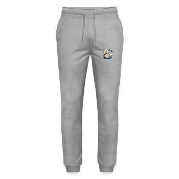 Gummiente / Badeente / Wasser / Badewanne - Stanley/Stella Unisex Bio Jogginghose Mover  - Grau meliert - Vorne - Marisol (170cm) & Nik (191cm)