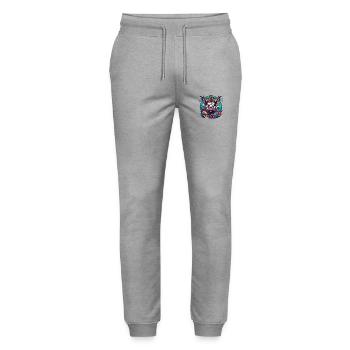 Tattoo / Animal / Art / Cool / Comic / Pig - Stanley/Stella Mover Unisex Organic Jogging Trousers - heather grey - Front - Marisol (170cm) & Nik (191cm)