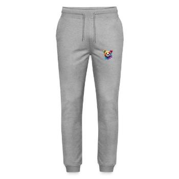 Teddy Bear / Cuddly Toy / Stuffed Animal / Gift Idea - Stanley/Stella Mover Unisex Organic Jogging Trousers - heather grey - Front - Marisol (170cm) & Nik (191cm)