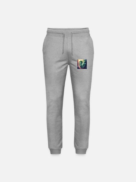 Monstera Leaf - Stanley/Stella Unisex Bio Jogginghose Mover - Grau meliert