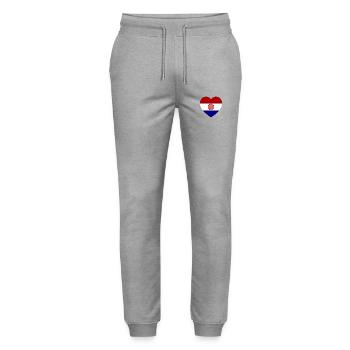 Das Liebesherz für Kroation - Stanley/Stella Unisex Bio Jogginghose Mover  - Grau meliert - Vorne - Marisol (170cm) & Nik (191cm)
