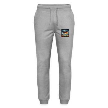 Aigle allemand dans le stade de football - Pantalon de jogging bio MOVER Stanley/Stella unisexe - gris chiné - Devant - Marisol (170cm) & Nik (191cm)