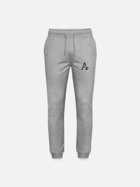 Letter A Green Botany - Stanley/Stella Mover Unisex Organic Jogging Trousers - heather grey