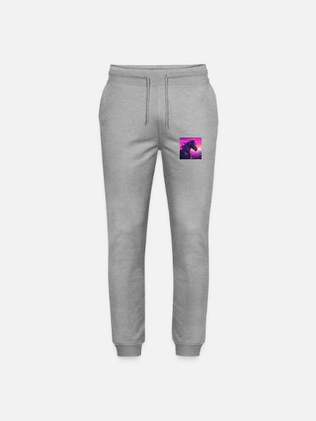 Horse Art - Stanley/Stella Mover Unisex Organic Jogging Trousers - heather grey