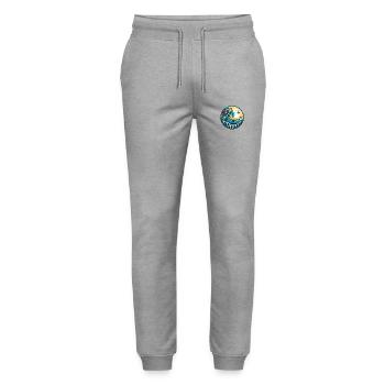Otterfly wave with butterflies - Stanley/Stella Mover Unisex Organic Jogging Trousers - heather grey - Front - Marisol (170cm) & Nik (191cm)