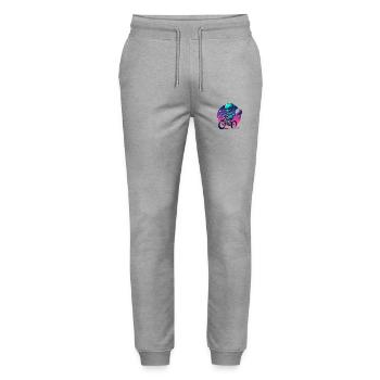 Alien on the bike - Stanley/Stella Mover Unisex Organic Jogging Trousers - heather grey - Front - Marisol (170cm) & Nik (191cm)