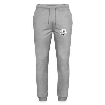 Russisch Blau Katze Wasserfarben - Stanley/Stella Unisex Bio Jogginghose Mover  - Grau meliert - Vorne - Marisol (170cm) & Nik (191cm)