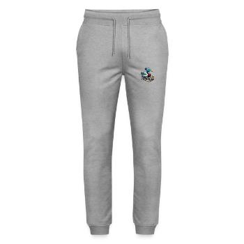 Coole Ente Winter - Stanley/Stella Unisex Bio Jogginghose Mover  - Grau meliert - Vorne - Marisol (170cm) & Nik (191cm)