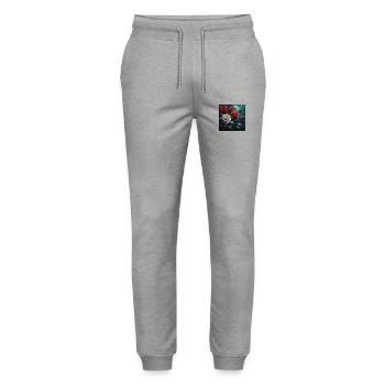 Arrangement of roses in red white and black - Stanley/Stella Mover Unisex Organic Jogging Trousers - heather grey - Front - Marisol (170cm) & Nik (191cm)