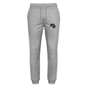 Rocket into the unknown: Departure to new worlds! - Stanley/Stella Mover Unisex Organic Jogging Trousers - heather grey - Front - Marisol (170cm) & Nik (191cm)
