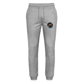 Bitcoin rocket: Departure into the crypto universe! - Stanley/Stella Mover Unisex Organic Jogging Trousers - heather grey - Front - Marisol (170cm) & Nik (191cm)
