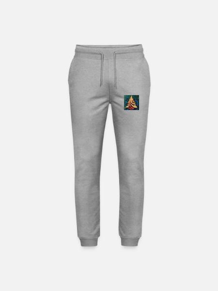 Christmas Tree 2 - Stanley/Stella Mover Unisex Organic Jogging Trousers - heather grey