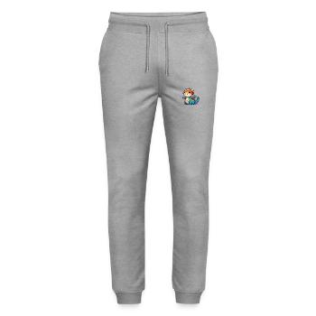 Dragon Cartoon - Stanley/Stella Mover Unisex Organic Jogging Trousers - heather grey - Front - Marisol (170cm) & Nik (191cm)