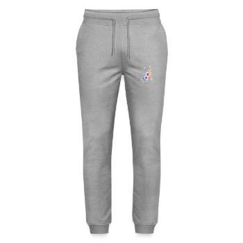 Regenbogen Bouquet - Stanley/Stella Unisex Bio Jogginghose Mover  - Grau meliert - Vorne - Marisol (170cm) & Nik (191cm)