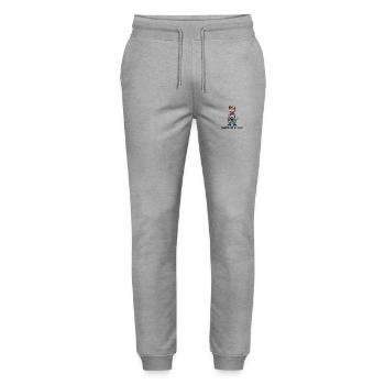 Master craftsman - Stanley/Stella Mover Unisex Organic Jogging Trousers - heather grey - Front - Marisol (170cm) & Nik (191cm)