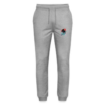 Cosmic Surf - Stanley/Stella Mover Unisex Organic Jogging Trousers - heather grey - Front - Marisol (170cm) & Nik (191cm)
