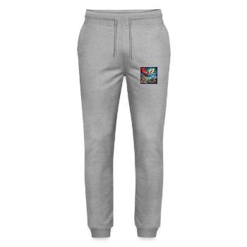 Der fliegende Geiger - Stanley/Stella Unisex Bio Jogginghose Mover  - Grau meliert - Vorne - Marisol (170cm) & Nik (191cm)