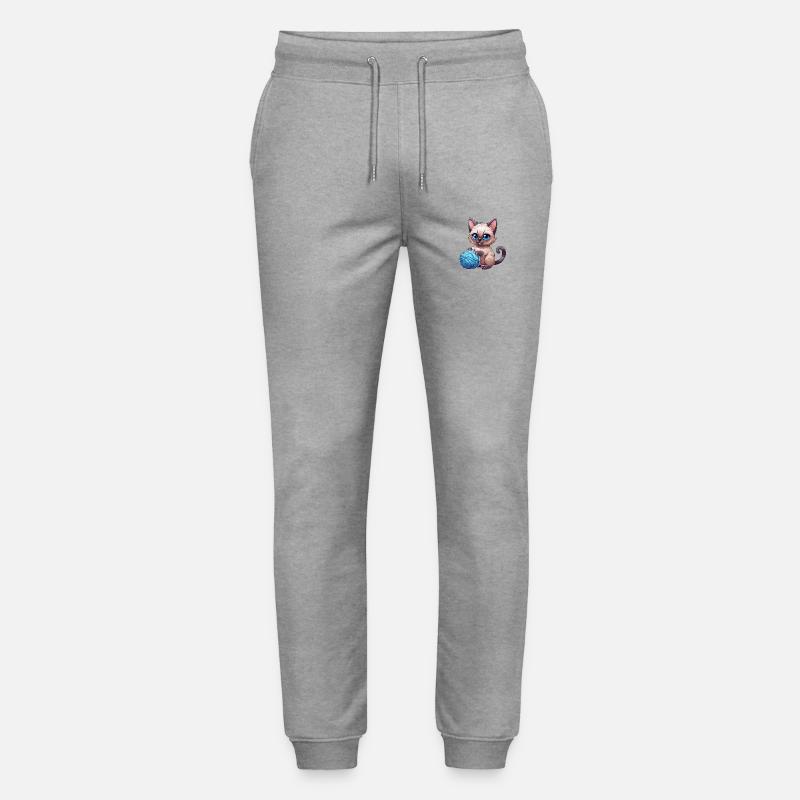 Cat with wool - Stanley/Stella Mover Unisex Organic Jogging Trousers - heather grey