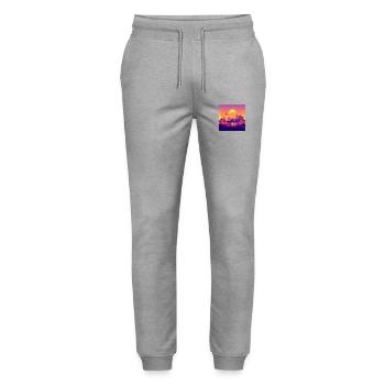 Berlin - Stanley/Stella Unisex Bio Jogginghose Mover  - Grau meliert - Vorne - Marisol (170cm) & Nik (191cm)
