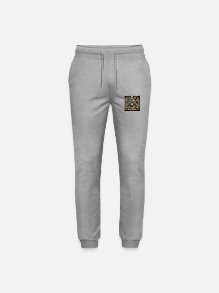Mecha Wolf Steampunk Guardian - Stanley/Stella Mover Unisex Organic Jogging Trousers - heather grey