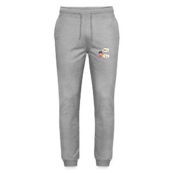 Glück und Geld - Stanley/Stella Unisex Bio Jogginghose Mover  - Grau meliert - Vorne - Marisol (170cm) & Nik (191cm)