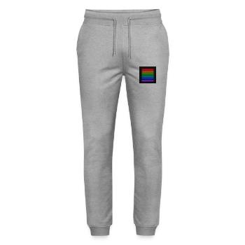 Spectrum Lines - Stanley/Stella Mover Unisex Organic Jogging Trousers - heather grey - Front - Marisol (170cm) & Nik (191cm)
