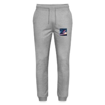 Leonardo Anime XL In a surreal lunar offbeat - Stanley/Stella Unisex Bio Jogginghose Mover  - Grau meliert - Vorne - Marisol (170cm) & Nik (191cm)