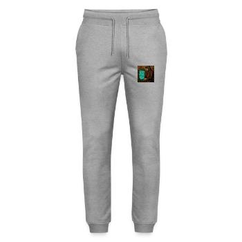 beware the fine print. - Stanley/Stella Mover Unisex Organic Jogging Trousers - heather grey - Front - Marisol (170cm) & Nik (191cm)