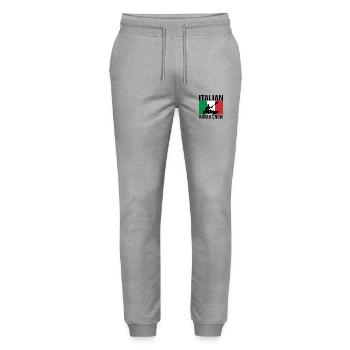Italian Kayak Crew Kajak-Shirt - Stanley/Stella Unisex Bio Jogginghose Mover  - Grau meliert - Vorne - Marisol (170cm) & Nik (191cm)