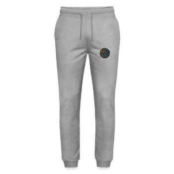 World full of butterflies - Stanley/Stella Mover Unisex Organic Jogging Trousers - heather grey - Front - Marisol (170cm) & Nik (191cm)