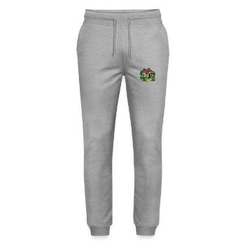 House Villa - Stanley/Stella Mover Unisex Organic Jogging Trousers - heather grey - Front - Marisol (170cm) & Nik (191cm)