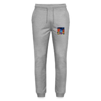 CROSS-OVER-CHEMIE - Stanley/Stella Unisex Bio Jogginghose Mover  - Grau meliert - Vorne - Marisol (170cm) & Nik (191cm)