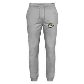 Durabilité Les drôles de légumes sont heureux pour les légumes - Pantalon de jogging bio MOVER Stanley/Stella unisexe - gris chiné - Devant - Marisol (170cm) & Nik (191cm)