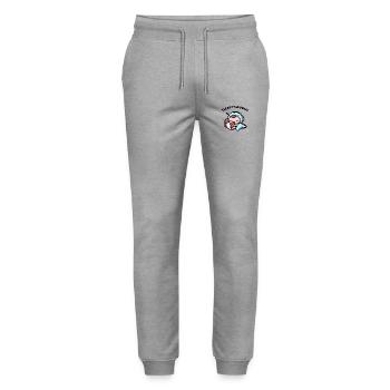 Sleepysaurus Official Sleep Outfit Chemise de nuit - Pantalon de jogging bio MOVER Stanley/Stella unisexe - gris chiné - Devant - Marisol (170cm) & Nik (191cm)