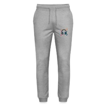 Casque et notes - Pantalon de jogging bio MOVER Stanley/Stella unisexe - gris chiné - Devant - Marisol (170cm) & Nik (191cm)
