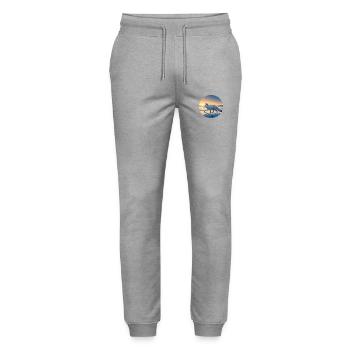 Polarfuchs bei Sonnenaufgang - Stanley/Stella Unisex Bio Jogginghose Mover  - Grau meliert - Vorne - Marisol (170cm) & Nik (191cm)