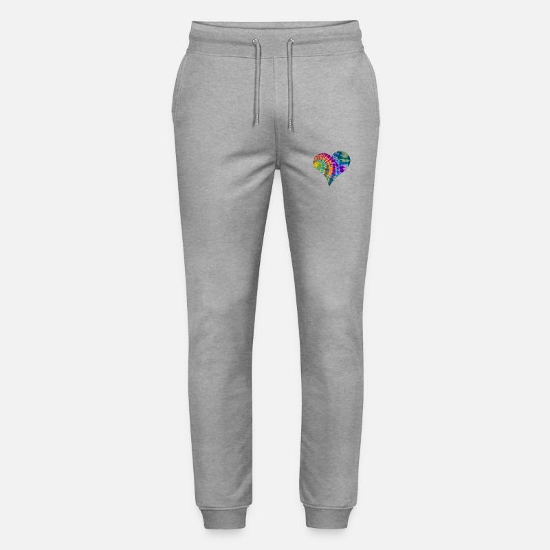 Tie Dye Herz - Stanley/Stella Unisex Bio Jogginghose Mover  - Grau meliert